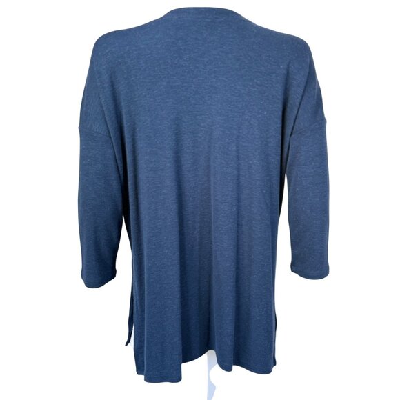 Pure Jill Cardigan Womens XS Indigo Blue Tencel Linen Blend Open Front - Picture 2 of 8